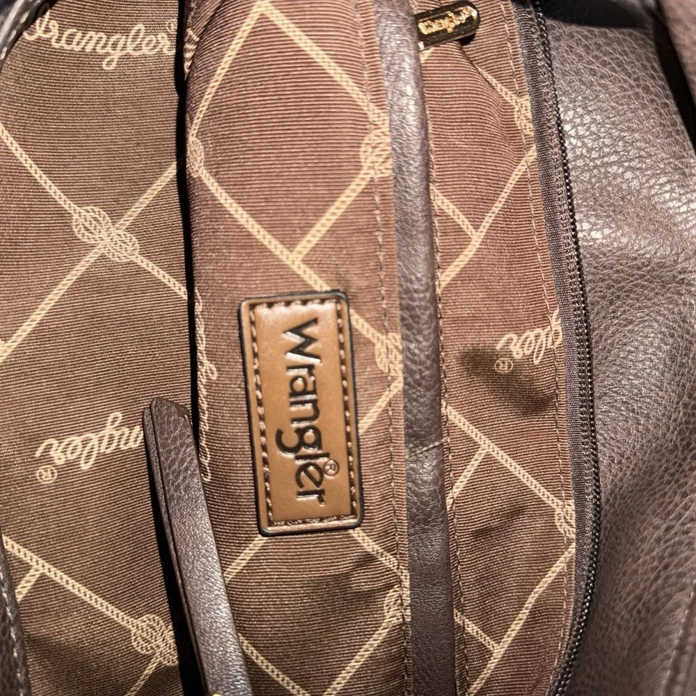 Wrangler Hobo Purse Bag for Women Brown Leather Top Handle Shoulder Purse NWT